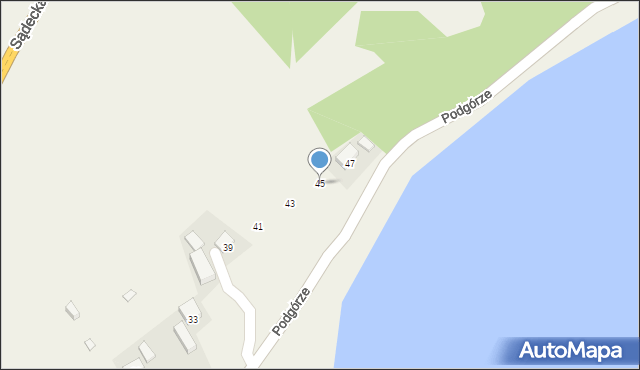 Tęgoborze, Podgórze, 45, mapa Tęgoborze