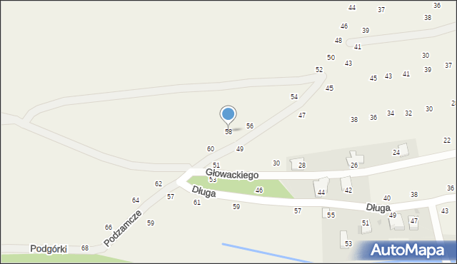 Tenczynek, Podzamcze, 58, mapa Tenczynek