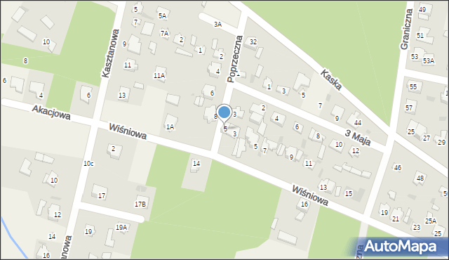 Teresin, Poprzeczna, 5, mapa Teresin