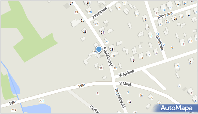 Terespol, Popiełuszki Jerzego, bł. ks., 29, mapa Terespol