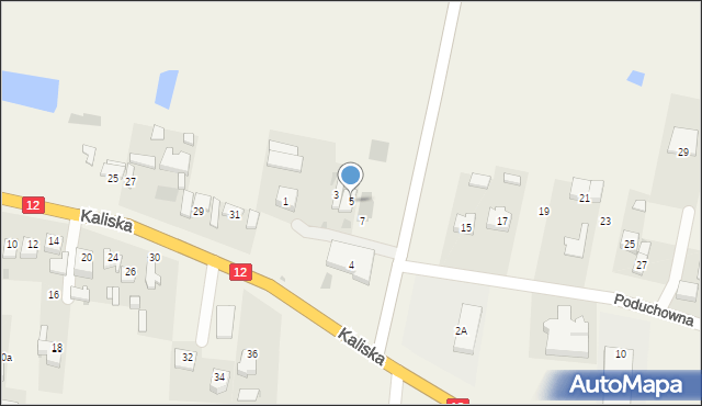 Tłokinia Kościelna, Poduchowna, 5, mapa Tłokinia Kościelna