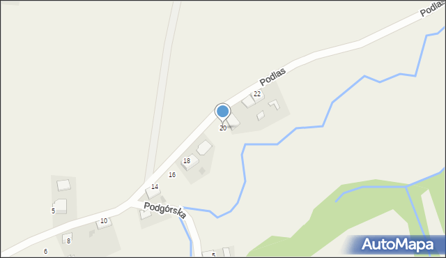 Tłuczań, Podlas, 20, mapa Tłuczań