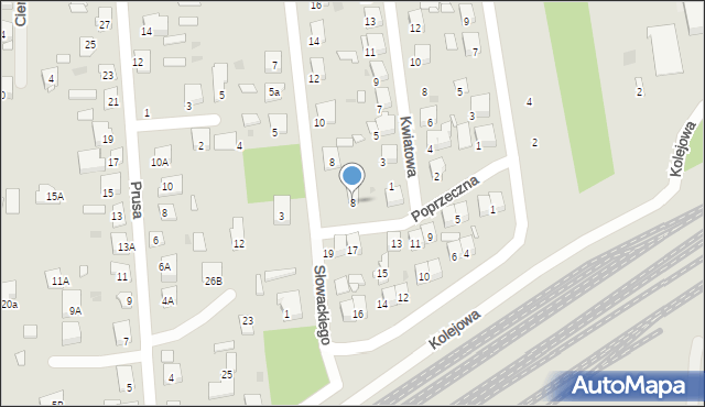 Tłuszcz, Poprzeczna, 8, mapa Tłuszcz