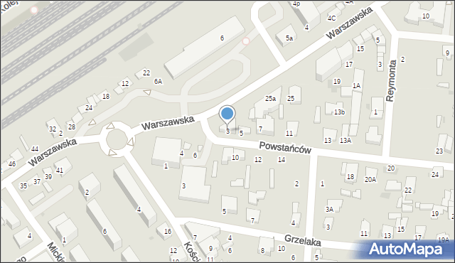 Tłuszcz, Powstańców, 3, mapa Tłuszcz