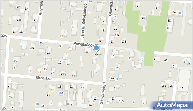 Tłuszcz, Powstańców, 30, mapa Tłuszcz