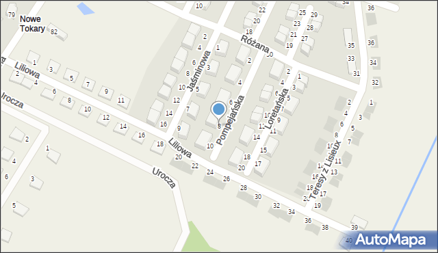 Tokary, Pompejańska, 8, mapa Tokary