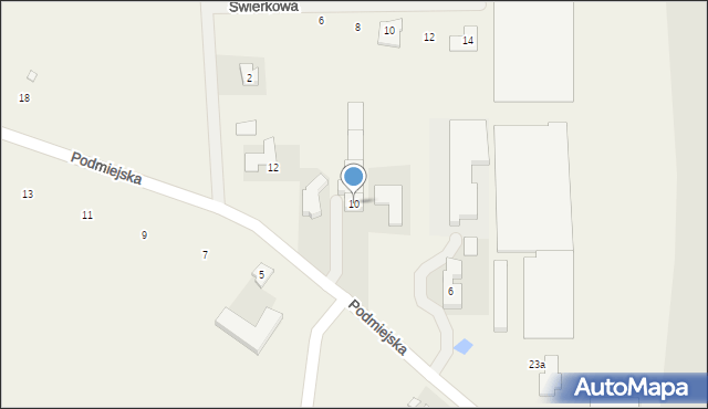 Tomaszew, Podmiejska, 10, mapa Tomaszew