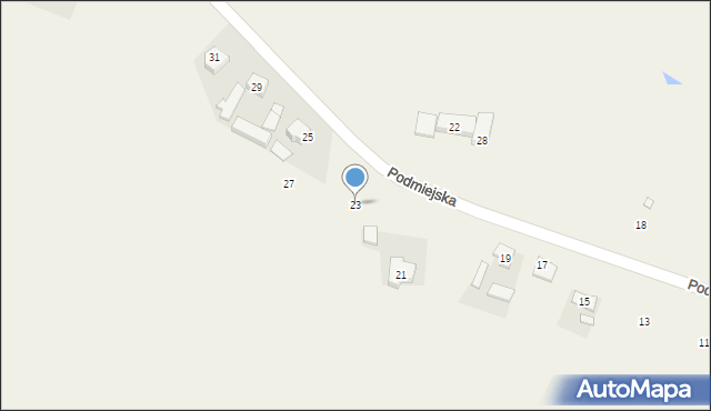 Tomaszew, Podmiejska, 23, mapa Tomaszew