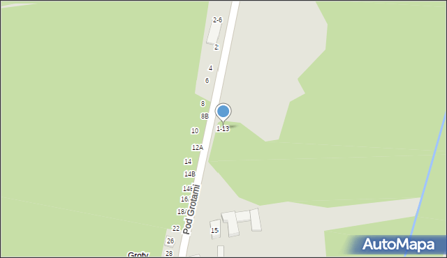 Tomaszów Mazowiecki, Pod Grotami, 1-13, mapa Tomaszów Mazowiecki
