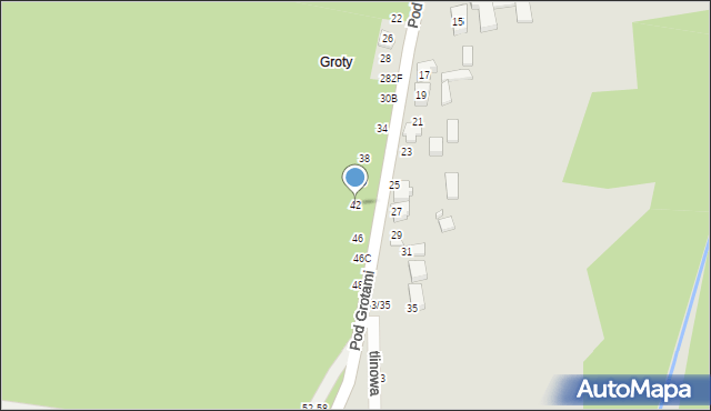 Tomaszów Mazowiecki, Pod Grotami, 42, mapa Tomaszów Mazowiecki