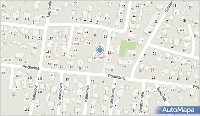 Tomaszów Mazowiecki, Podleśna, 40, mapa Tomaszów Mazowiecki