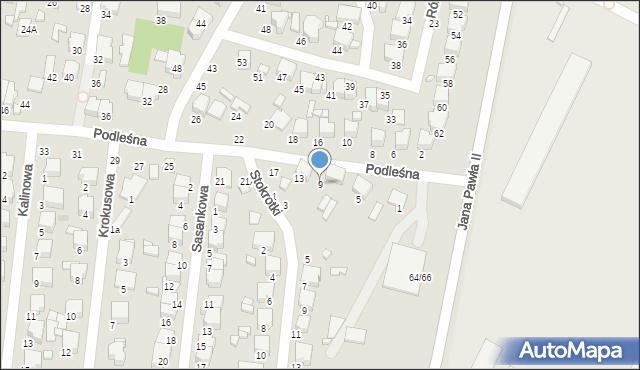 Tomaszów Mazowiecki, Podleśna, 9, mapa Tomaszów Mazowiecki