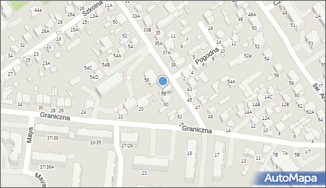Tomaszów Mazowiecki, Polna, 58, mapa Tomaszów Mazowiecki