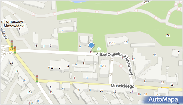 Tomaszów Mazowiecki, Polskiej Organizacji Wojskowej, 11, mapa Tomaszów Mazowiecki