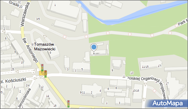 Tomaszów Mazowiecki, Polskiej Organizacji Wojskowej, 7, mapa Tomaszów Mazowiecki
