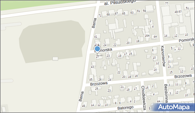 Tomaszów Mazowiecki, Pomorska, 27, mapa Tomaszów Mazowiecki