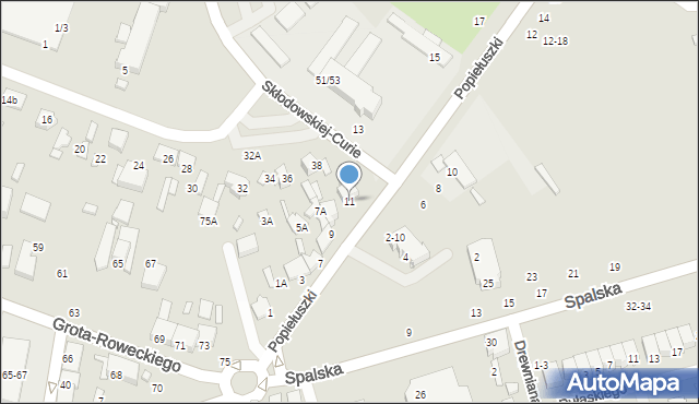 Tomaszów Mazowiecki, Popiełuszki Jerzego, bł. ks., 11, mapa Tomaszów Mazowiecki