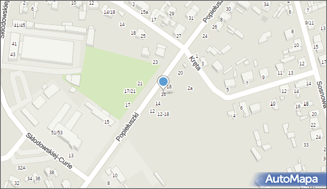 Tomaszów Mazowiecki, Popiełuszki Jerzego, bł. ks., 16, mapa Tomaszów Mazowiecki
