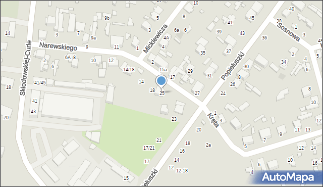 Tomaszów Mazowiecki, Popiełuszki Jerzego, bł. ks., 25, mapa Tomaszów Mazowiecki