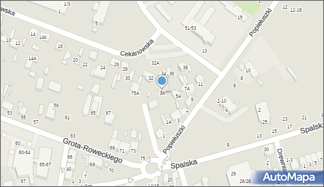 Tomaszów Mazowiecki, Popiełuszki Jerzego, bł. ks., 3A, mapa Tomaszów Mazowiecki