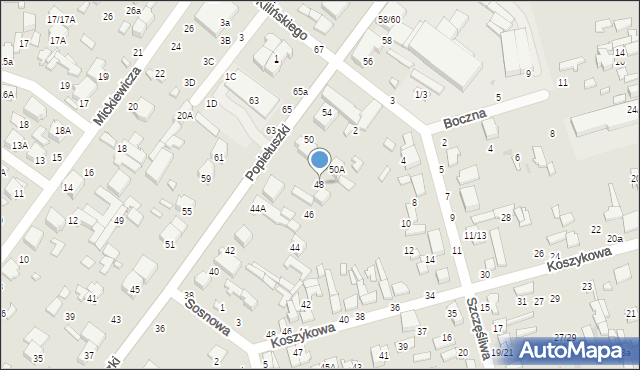 Tomaszów Mazowiecki, Popiełuszki Jerzego, bł. ks., 48, mapa Tomaszów Mazowiecki