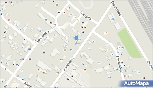 Tomaszów Mazowiecki, Popiełuszki Jerzego, bł. ks., 87, mapa Tomaszów Mazowiecki