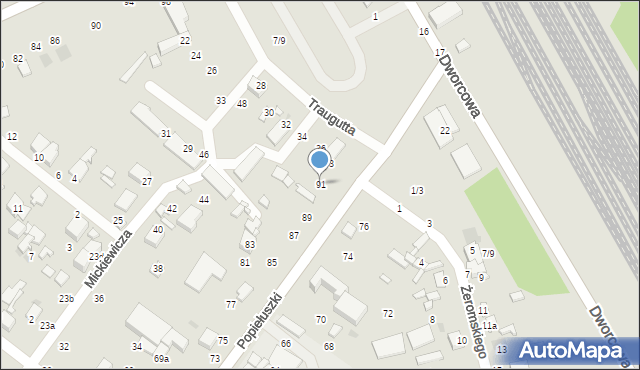 Tomaszów Mazowiecki, Popiełuszki Jerzego, bł. ks., 91, mapa Tomaszów Mazowiecki