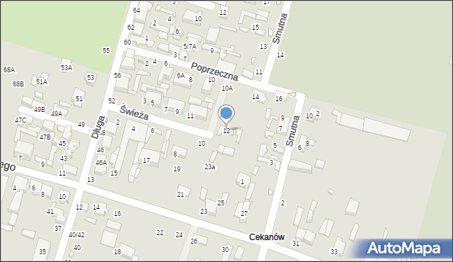 Tomaszów Mazowiecki, Poprzeczna, 12, mapa Tomaszów Mazowiecki