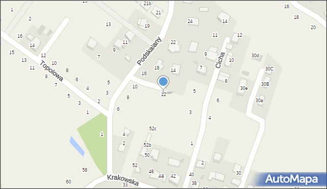 Tomaszowice, Podskalany, 12, mapa Tomaszowice