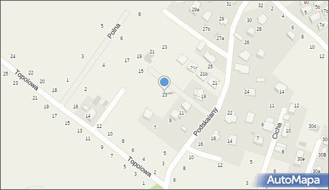 Tomaszowice, Podskalany, 13, mapa Tomaszowice