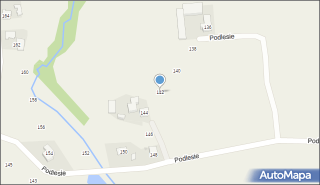 Tomice, Podlesie, 142, mapa Tomice