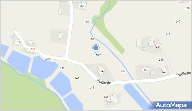 Tomice, Podlesie, 156, mapa Tomice