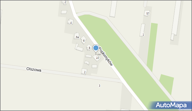 Topola Wielka, Popłomyków, 10a, mapa Topola Wielka