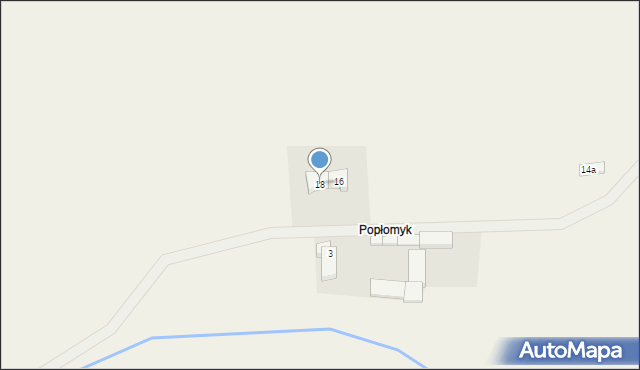 Topola Wielka, Popłomyków, 18, mapa Topola Wielka