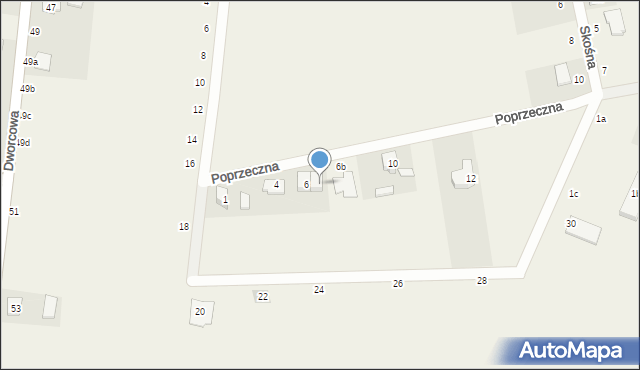 Topola Wielka, Poprzeczna, 6a, mapa Topola Wielka