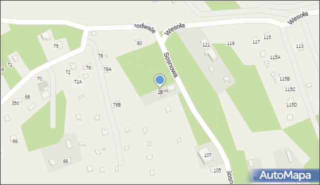 Topolina, Podwale, 1B, mapa Topolina