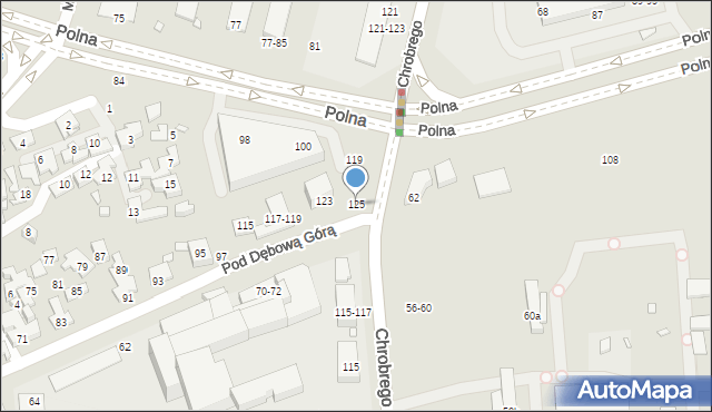 Toruń, Pod Dębową Górą, 125, mapa Torunia