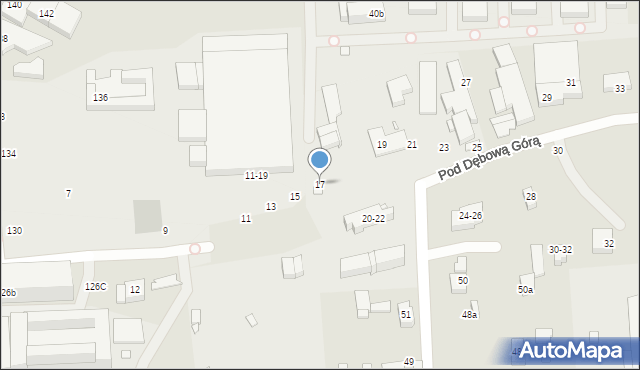 Toruń, Pod Dębową Górą, 17, mapa Torunia