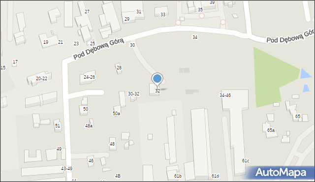 Toruń, Pod Dębową Górą, 32, mapa Torunia