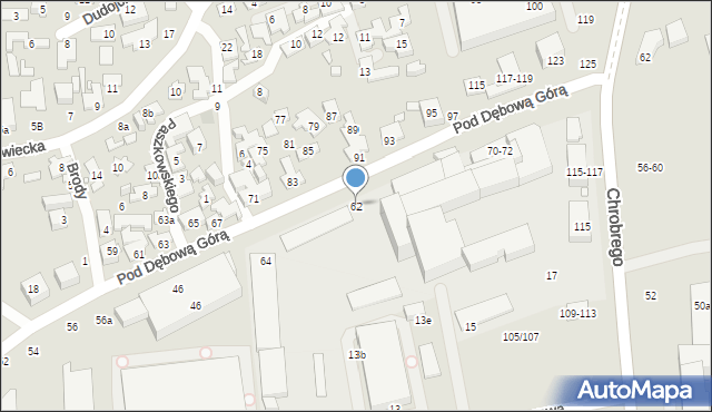 Toruń, Pod Dębową Górą, 62, mapa Torunia