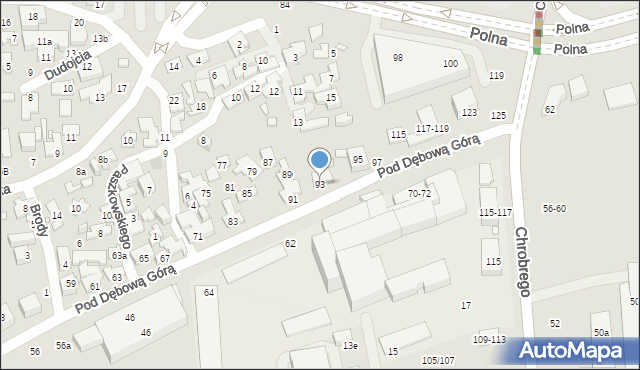 Toruń, Pod Dębową Górą, 93, mapa Torunia