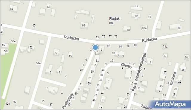 Toruń, Podbipięty Longinusa, 7, mapa Torunia