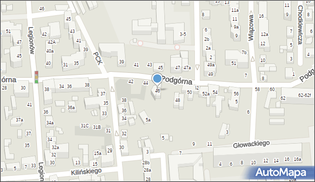 Toruń, Podgórna, 46, mapa Torunia