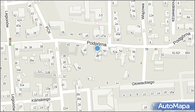Toruń, Podgórna, 48, mapa Torunia