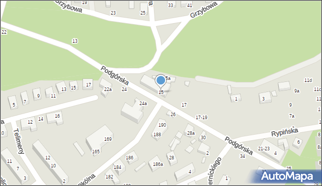 Toruń, Podgórska, 15, mapa Torunia