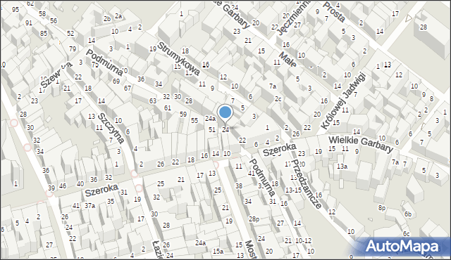 Toruń, Podmurna, 24, mapa Torunia