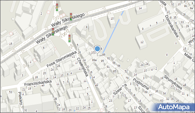 Toruń, Podmurna, 97, mapa Torunia