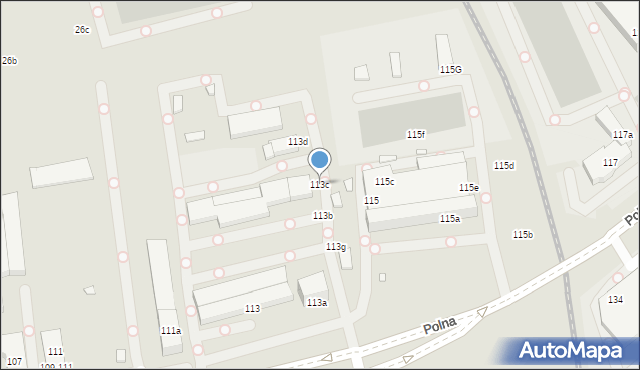 Toruń, Polna, 113c, mapa Torunia