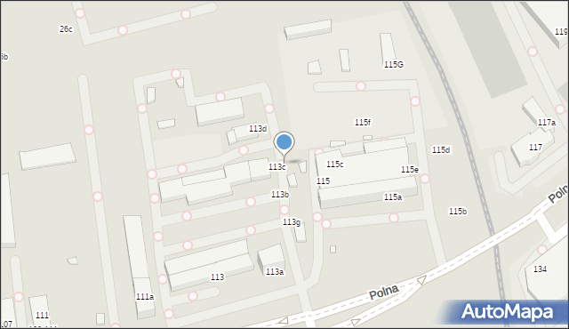 Toruń, Polna, 113f, mapa Torunia