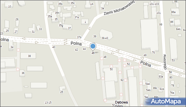 Toruń, Polna, 46, mapa Torunia